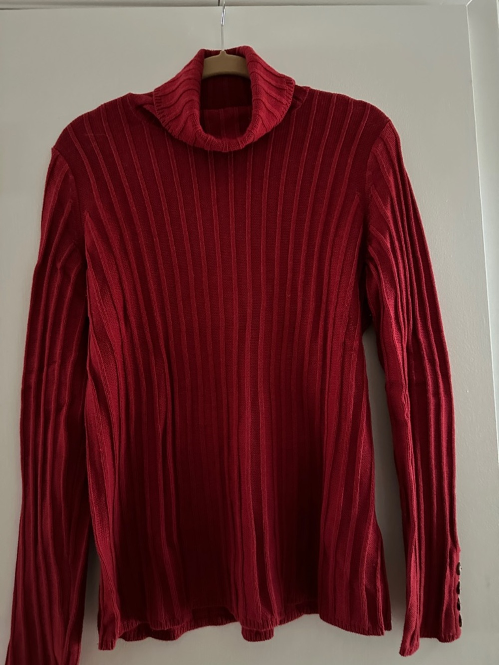 Simply Vera Vera Wang Red Ribbed Turtleneck Sweater